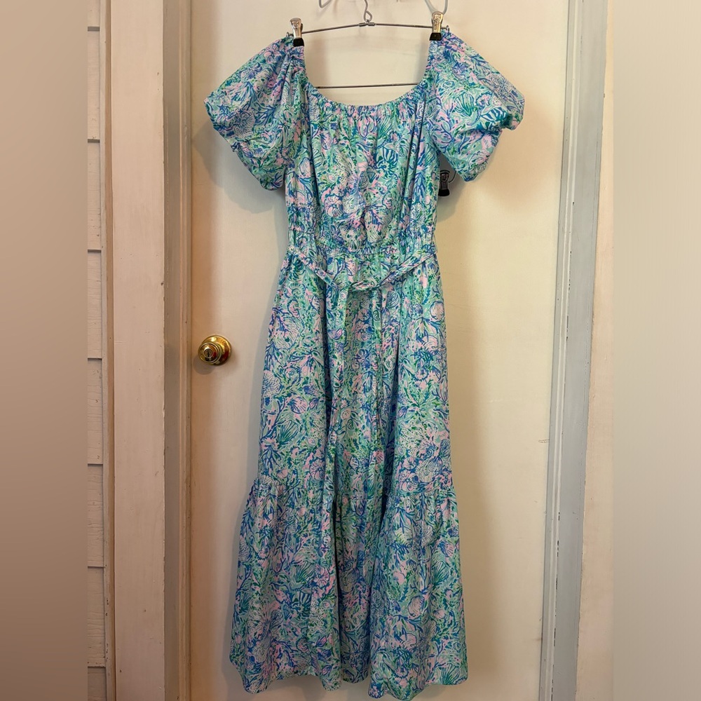 Lilly Pulitzer Tamie Off The Shoulder Surf Blue Soleil It On Me